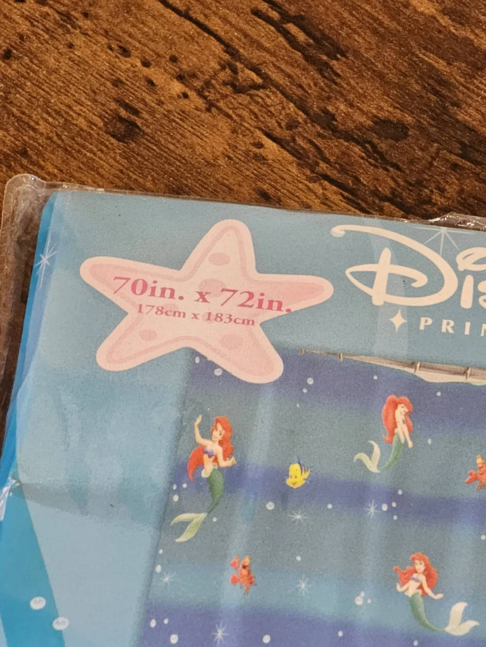 NWT Vintage Disney The Little Mermaid Vinyl Shower Curtain